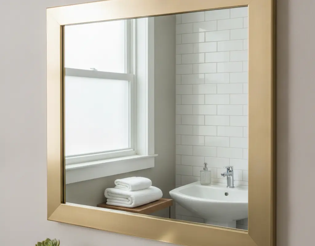 frame rental bathroom mirror