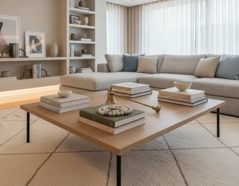 how to stack coffee table books