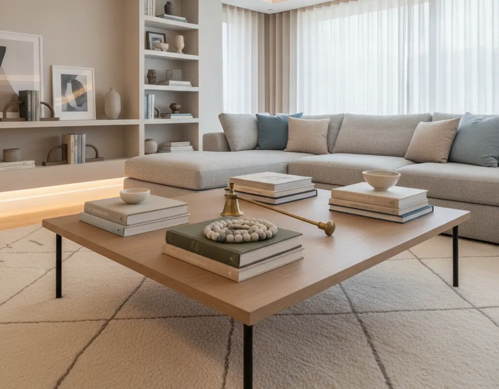 how to stack coffee table books