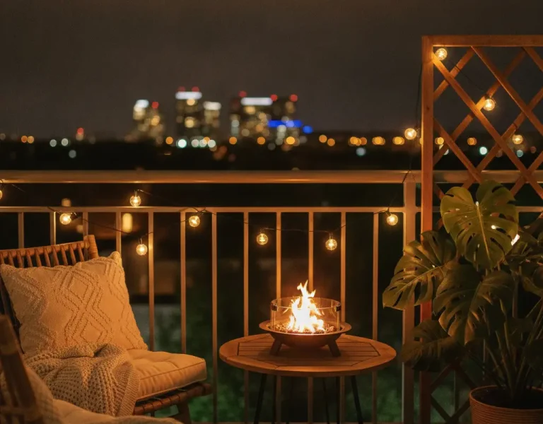 tabletop fire bowl apartment balcony
